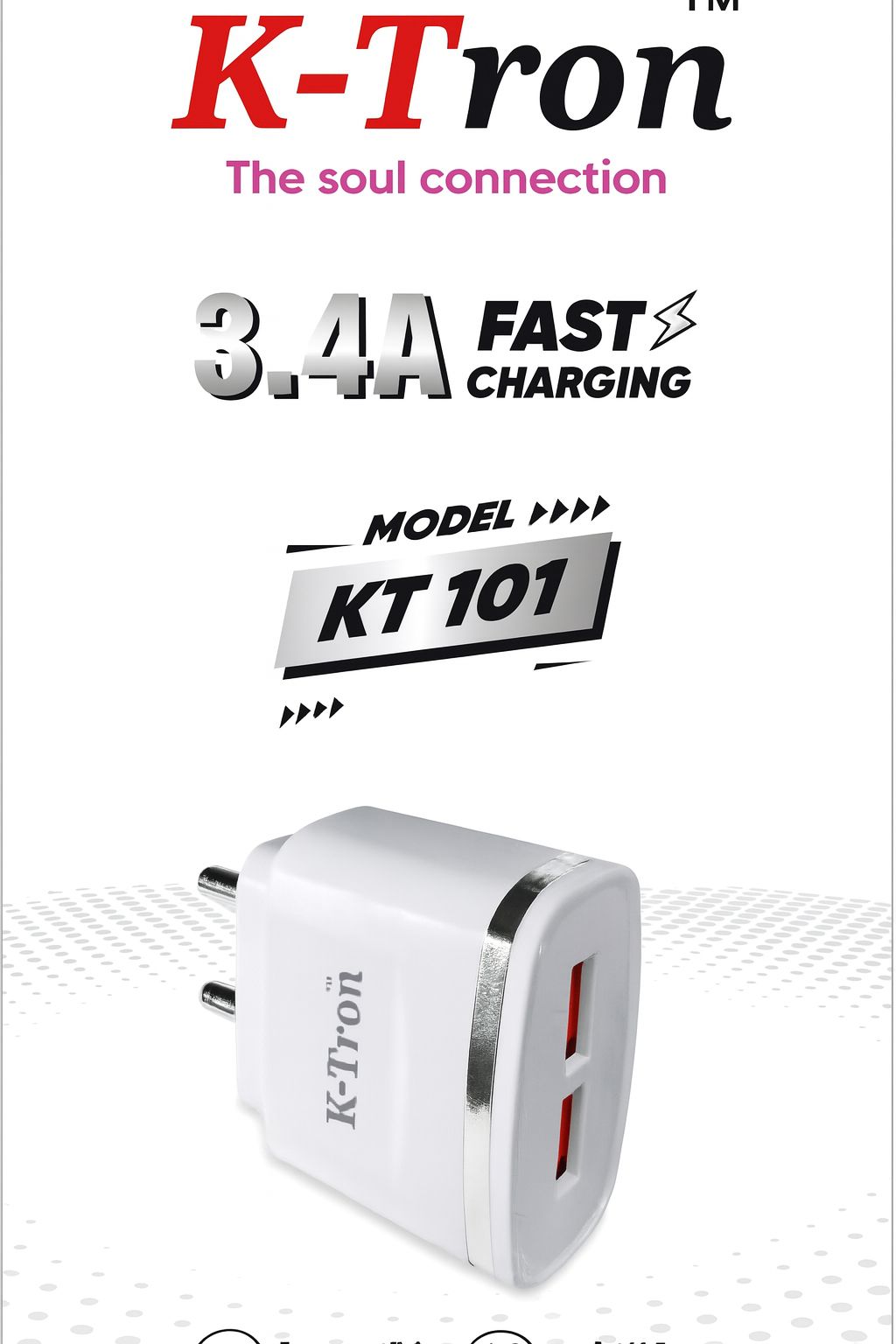 Stand USB Dual Charger (with Cable) {KT-101}