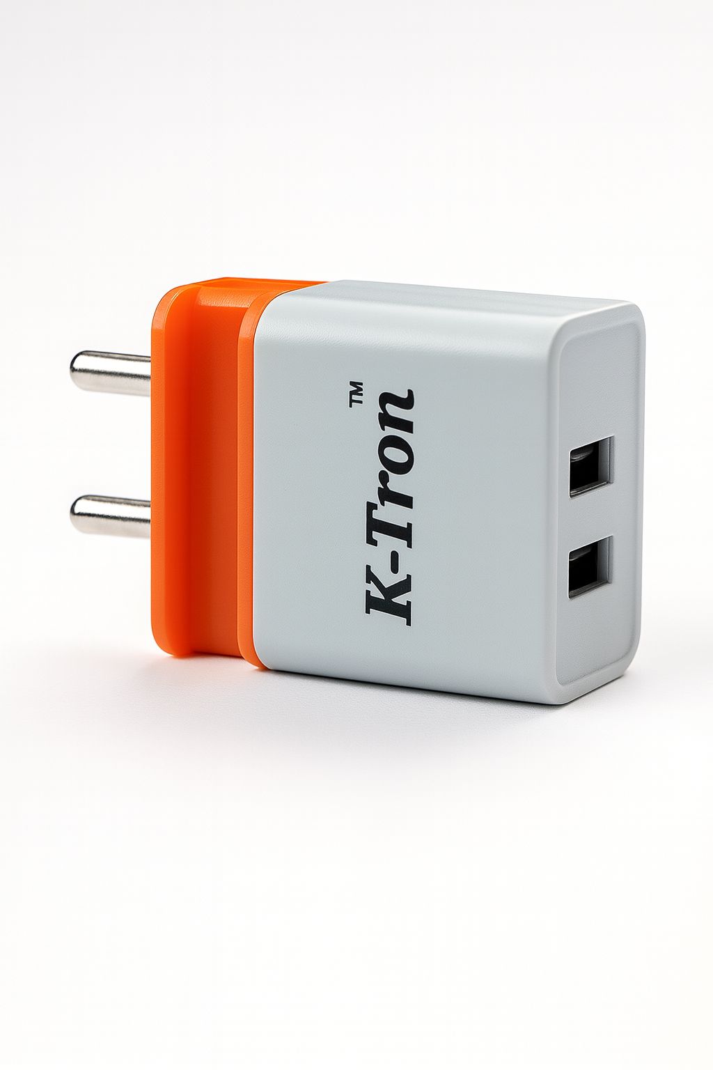 Stand USB Dual Charger Orange (with Cable) {KT-103}