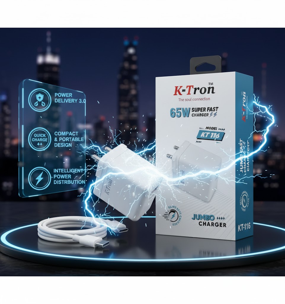 K-TRON 25W Super Fast Charger Jumbo Charger {KT-116}