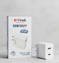 K-TRON 55W Super Fast Charger Type C + USB    {KT-118}
