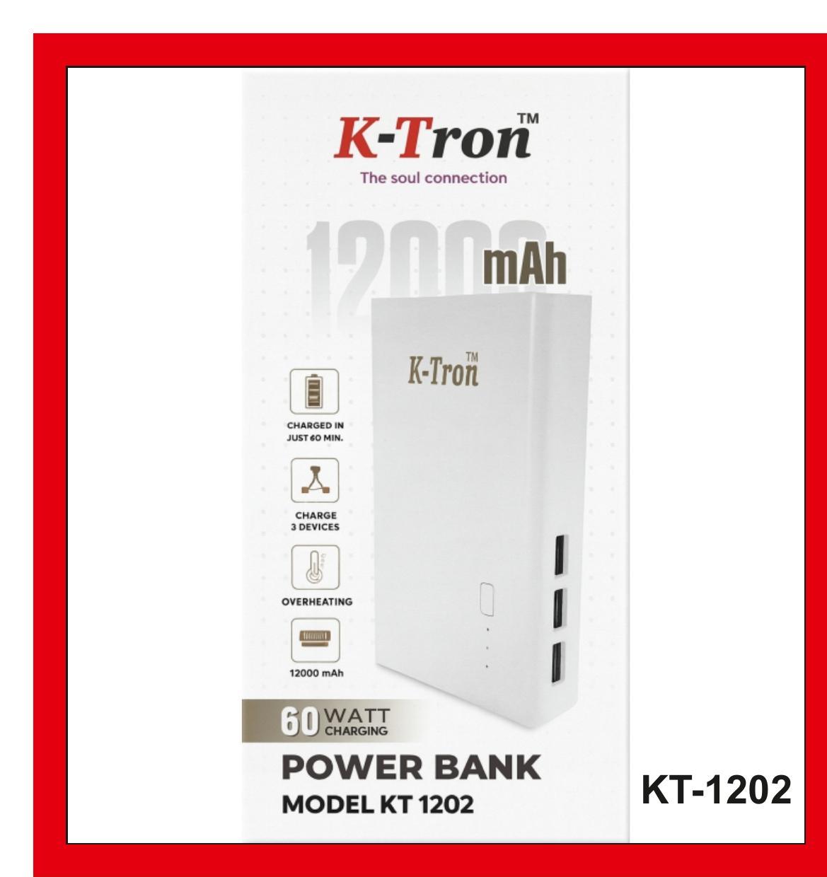 12000mAh 3 USB Port Powerbank {KT-1202}