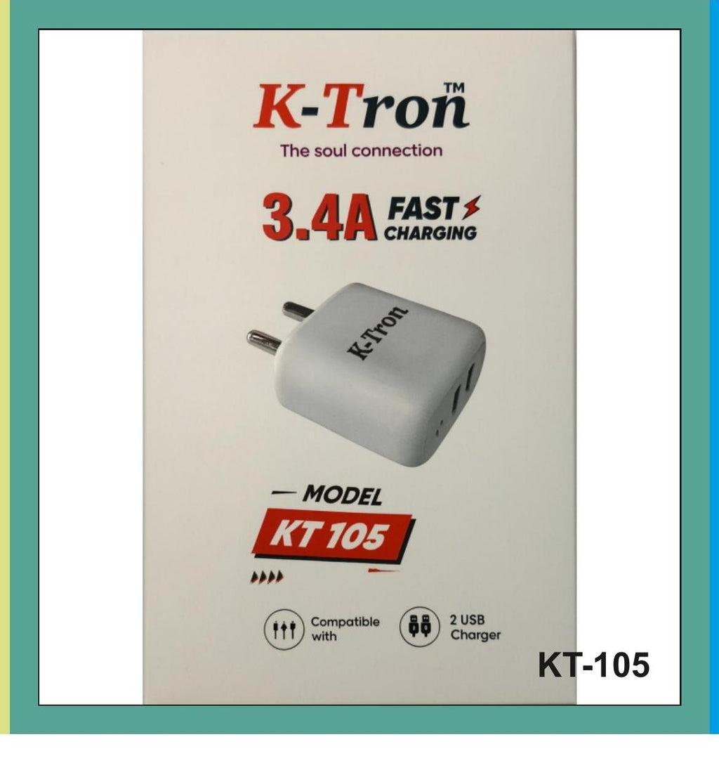 Dual USB Charger (with Cable) {KT-105}