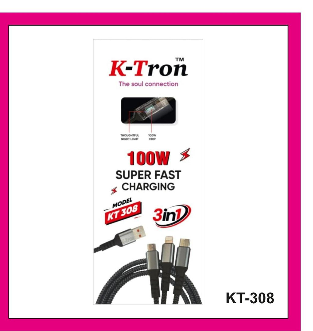 3 in 1 100W Data Cable {KT-308}