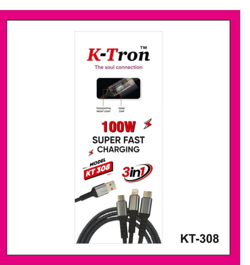 3 in 1 100W Data Cable {KT-308}