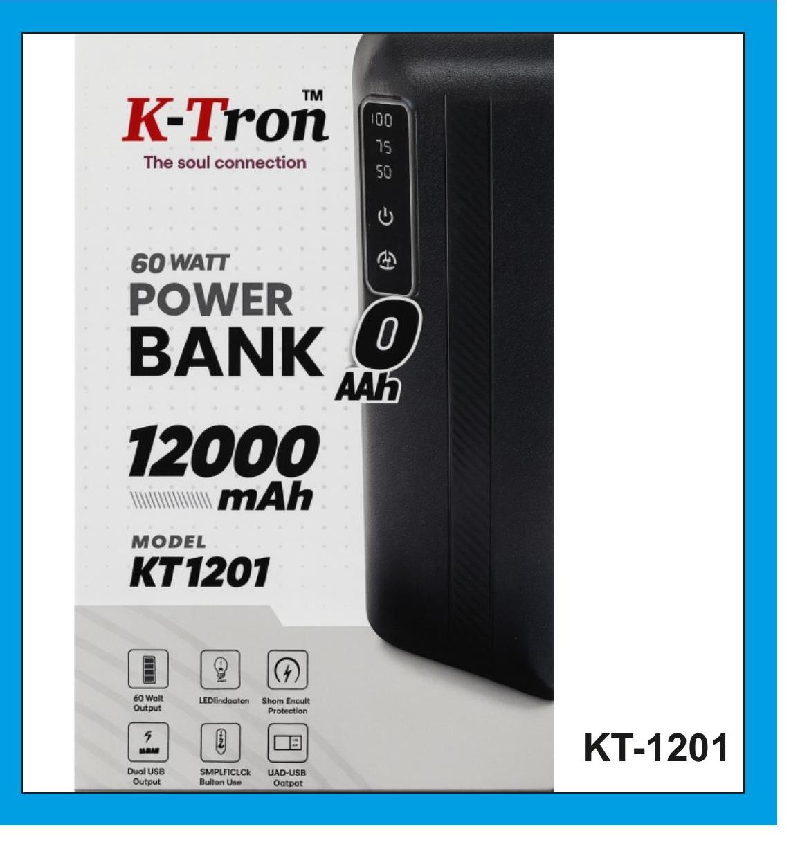 12000mAh 3 USB Port Digital Powerbank {KT-1201}